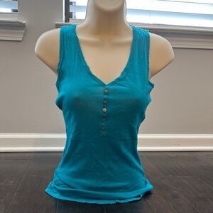 United Colors Of Benetton Turquoise Buttoned Tank Top
